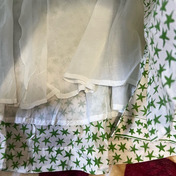 Mary Marshmallow,Green Star Dress Cotton,Trapeze,Tunic Dress,Tassel,India Size L - Picture 6 of 9